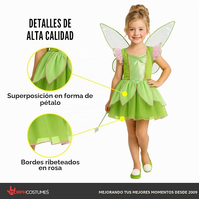 Foto 4 de 7 de Morph Disfraz Hada Niña, Verde Fairy Costume, Disfraz Hada Verde Niña, Fatos Carnaval Menina, T2