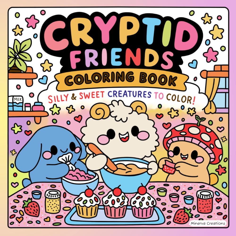 Cryptid Friends Coloring Book: Silly & Sweet Creatures to Color, Cozy Scenes, Adorable Characters, and Stress-Free Designs for All Ages