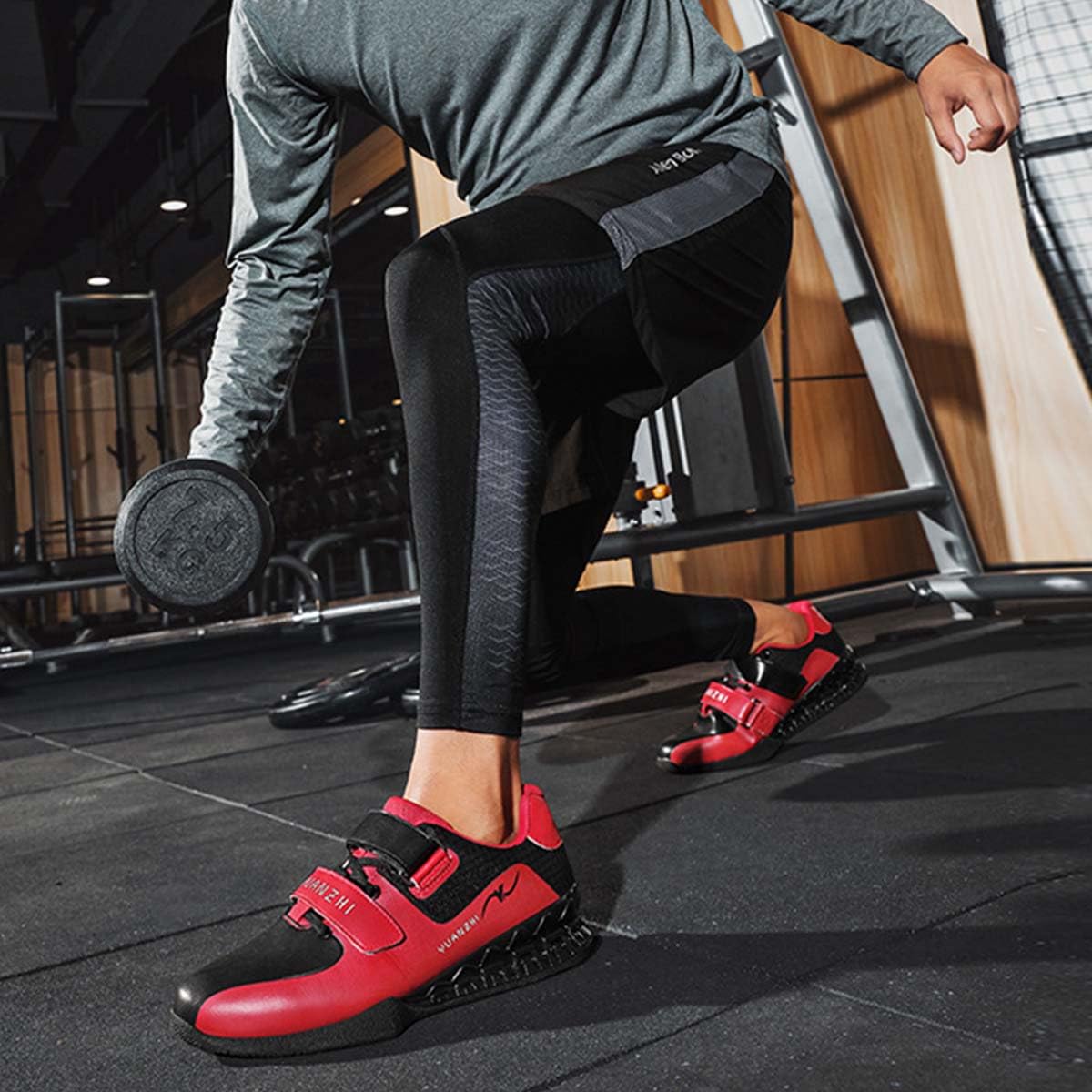 Chaussures d'haltérophilie pour Homme et Femme Chaussures de soulevé de Terre Antidérapante Chaussures De Musculation De Squat avec Talon de 3cm