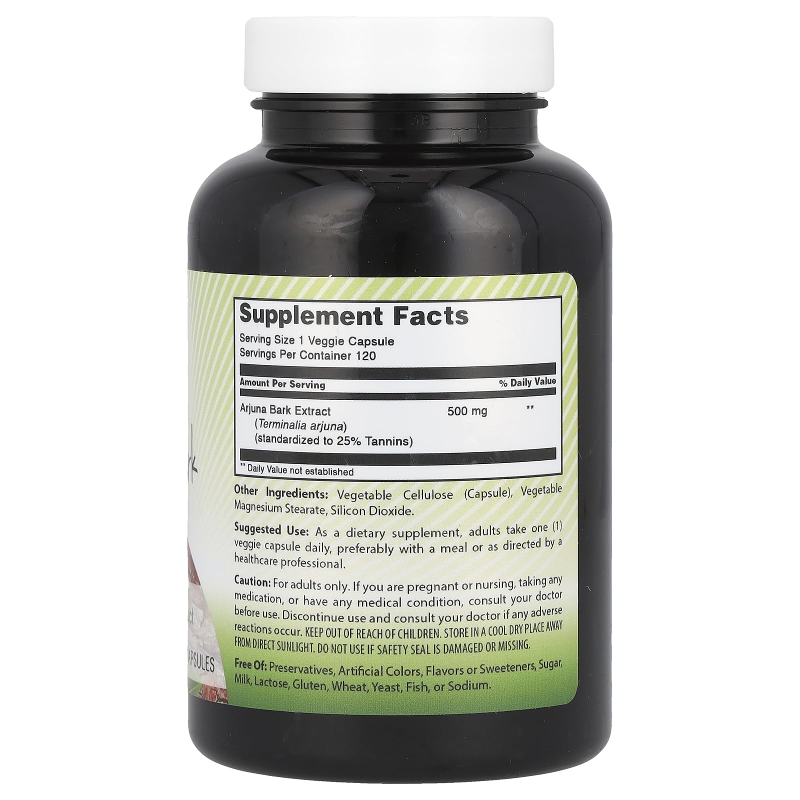 Amazing India Arjuna Bark Extract Supplement | 500 Mg | 120 Veggie Capsules | Non-GMO | Gluten Free | Made in USA — Amazon image 2