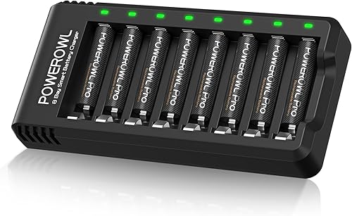 POWEROWL Pilas AAA recargables Goldtop PRO con kit de cargador