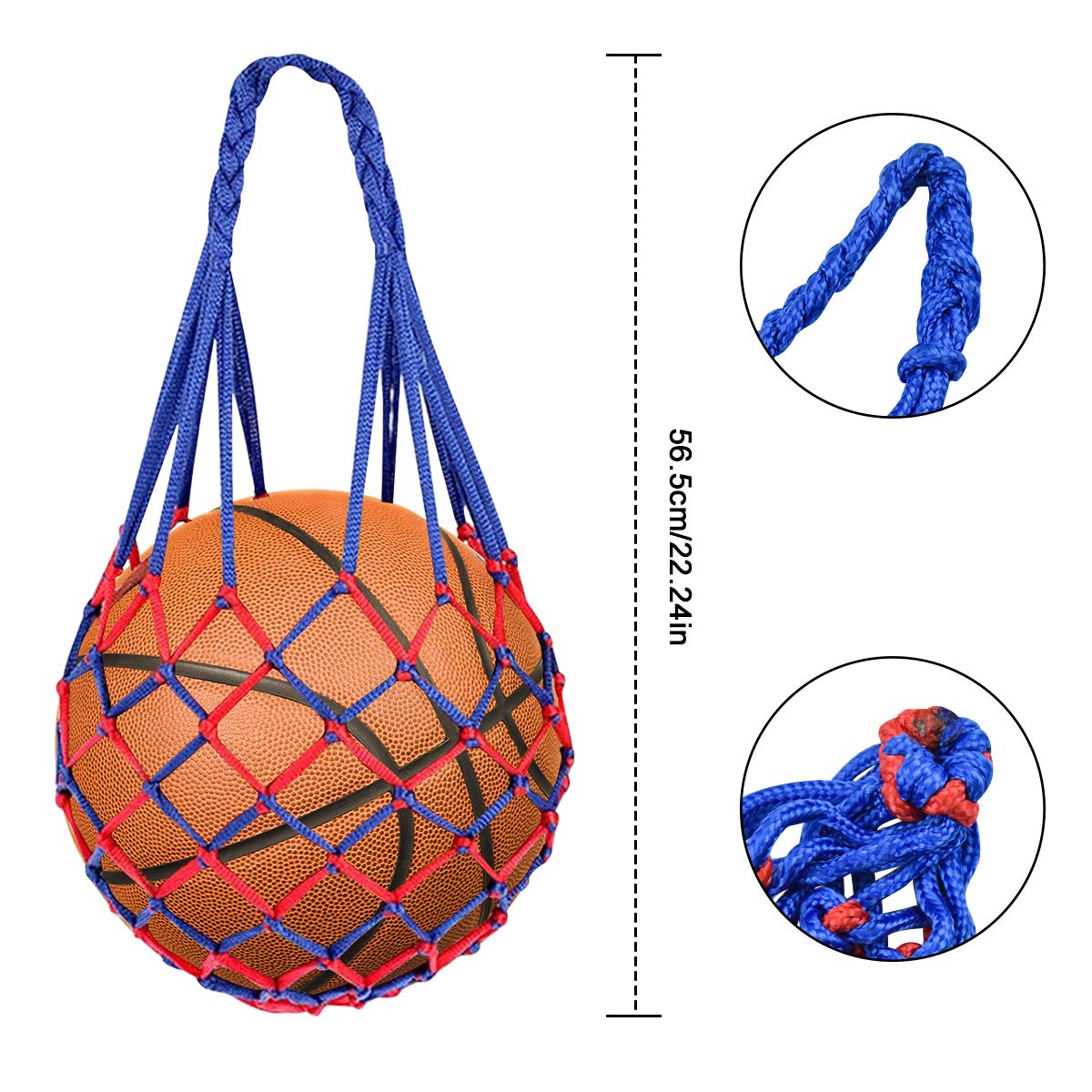 Ballnetz 2-teilig - Tragbare Netztasche Für Fußball, Basketball, Volleyball