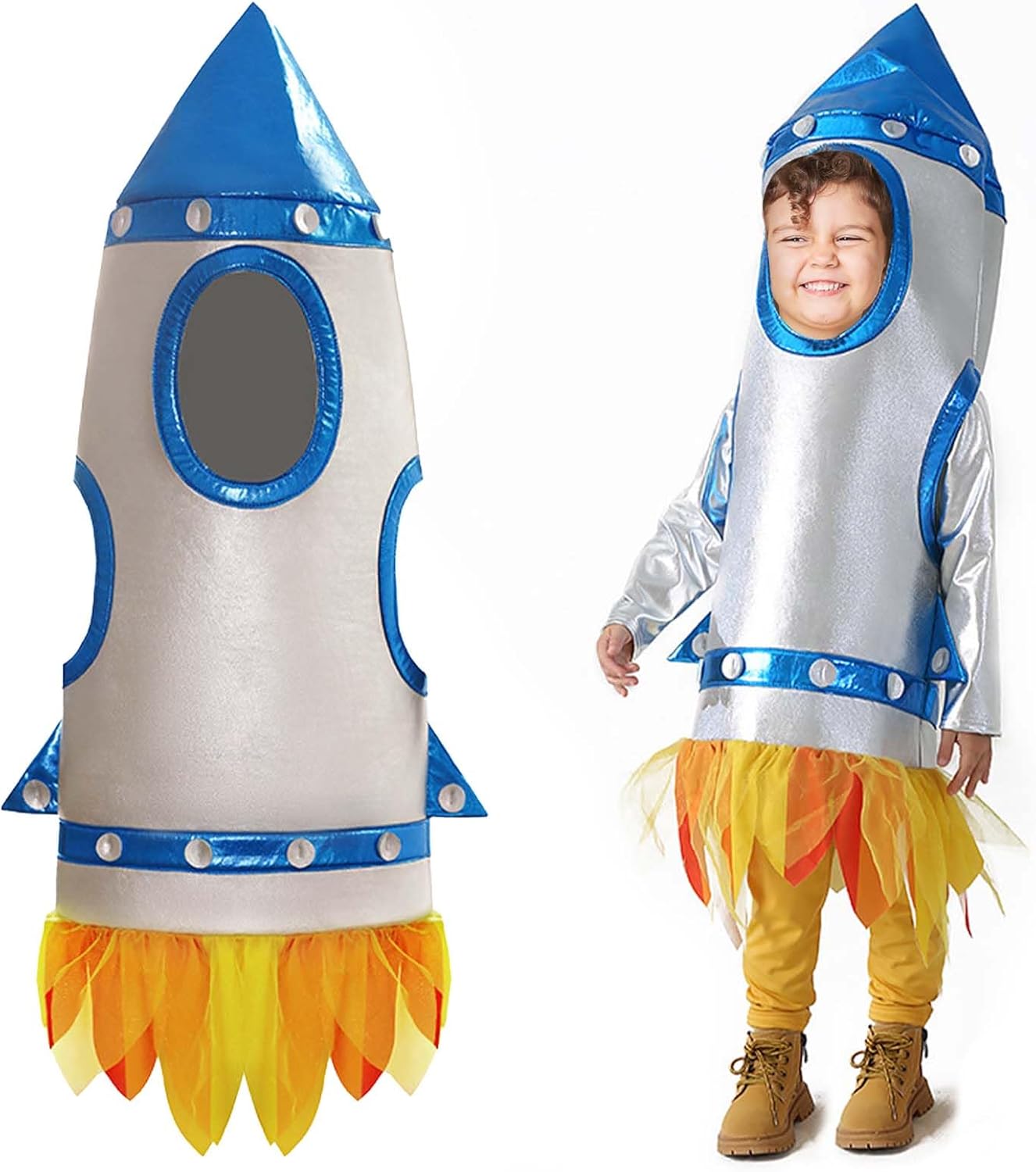 Rocket Costume Outfit Space Shuttle Cosplay Halloween Cute Rocket Ship Nasa Dress Up Party Costumes