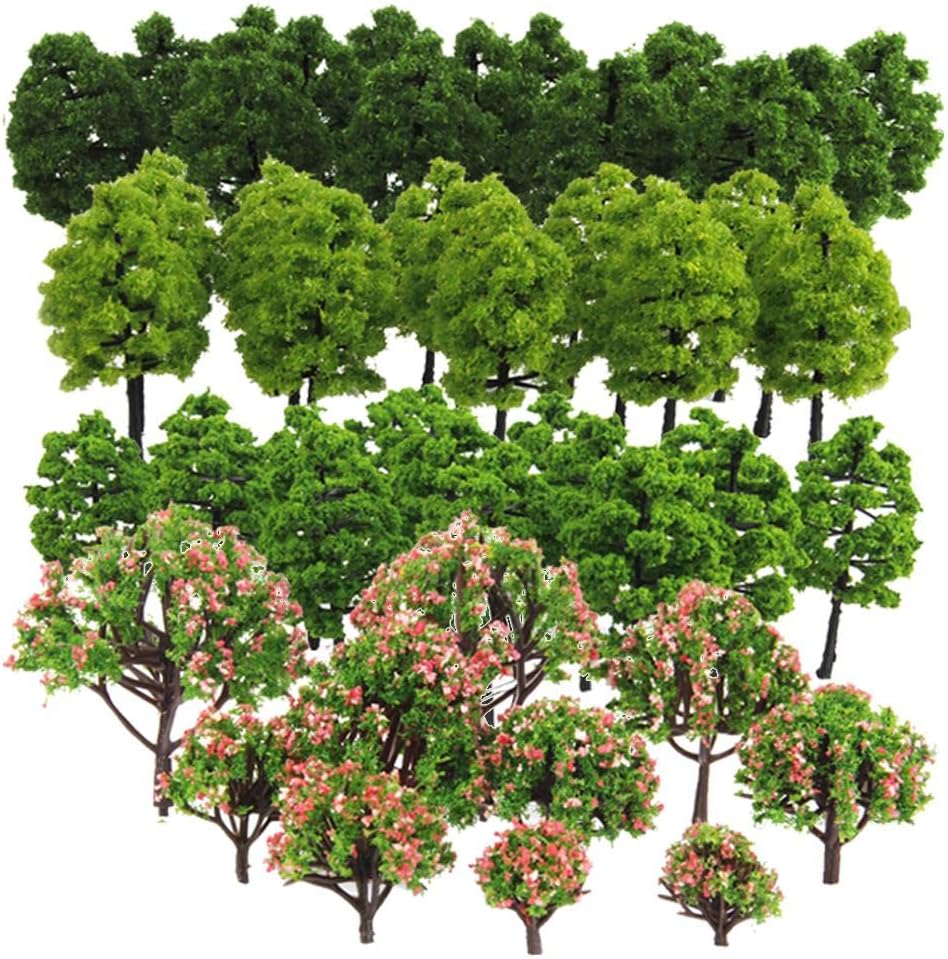 Pack of 70 Model Trees DIY Train Street Railway Scenery Landscape Accssory 1.18-3.54inch HO Z TT Scale