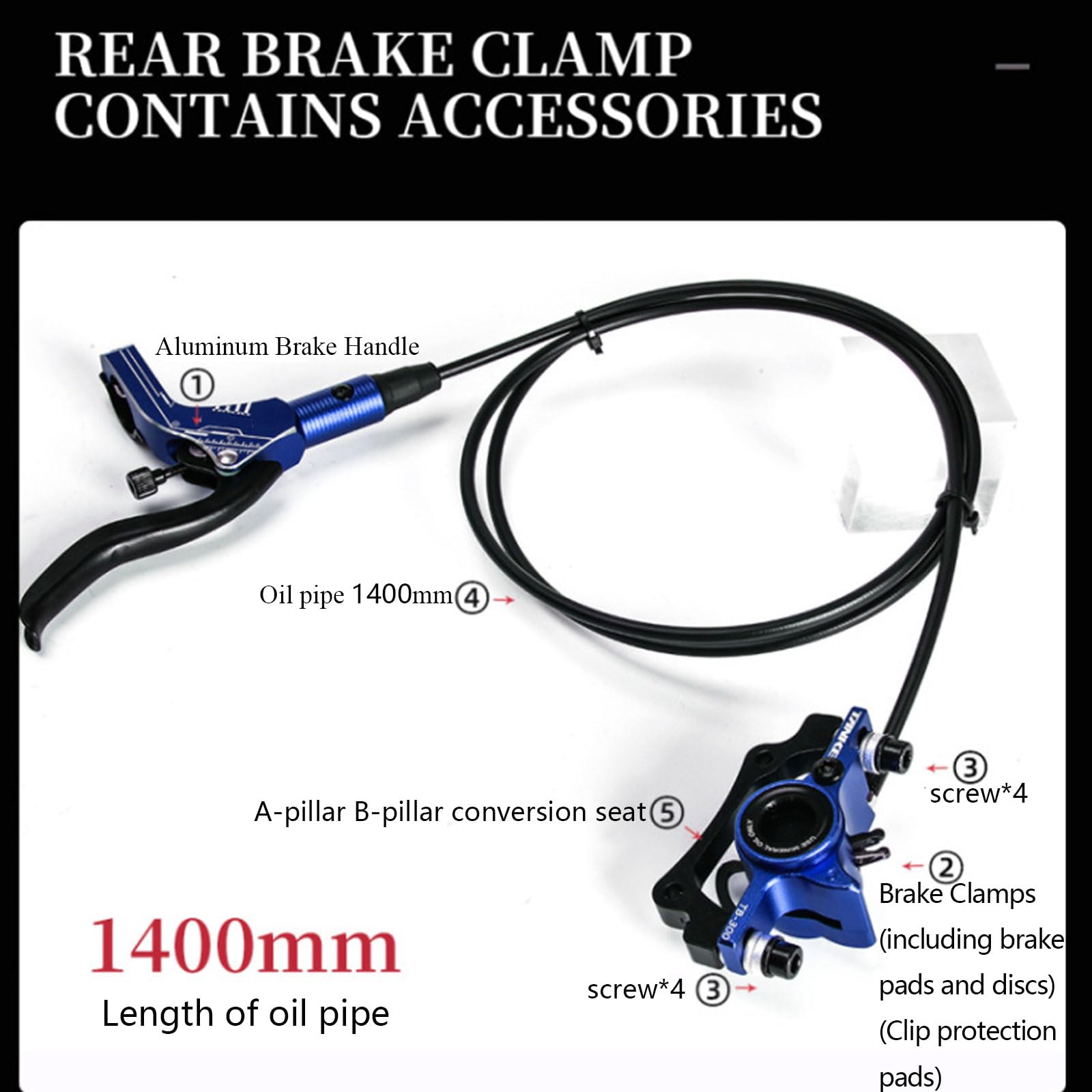 Juego de Frenos de Disco hidráulicos for Bicicletas de montaña: 1 par de Frenos Delanteros y Traseros MTB con rotores de 160 mm