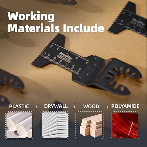 Miniatura 2 de HIGHFIRE 100 hojas de sierra oscilantes de 1-34 pulgadas, cuchillas multiherramientas universales profesionales, kit de múltiples cuchillas