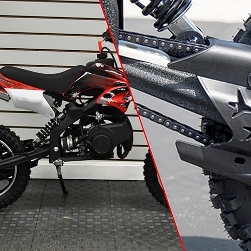 Miniatura 4 de KAMIER Cadena de transmisión T8F, 134 eslabones resistentes para 49 cc, 50 cc, 2 tiempos, GB Syx Moto Holeshot Metotec Xtreme X-pro SSR Coolster