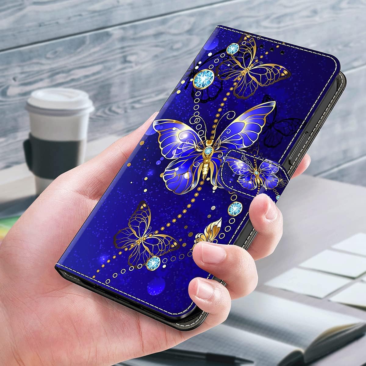 ALILANG for iPhone 11 Pro 5.8 Inch Wallet Case with Credit Card Holder, Flip Book PU Leather Protective Magnetic Cover for iPhone 11 Pro Phone Case (Diamond Butterfly)