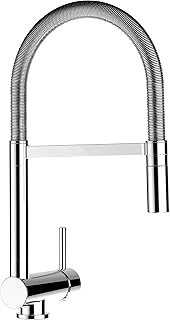 VIZIO Niderpresuck jednouchwytowa bateria kuchenna z okienkiem przednim, 6 cm, armatura kuchenna z 2 strumieniami, słuchawka prysznicowa z obrotową wylewką/chrom/profesjonalny/design/restauracja/dom