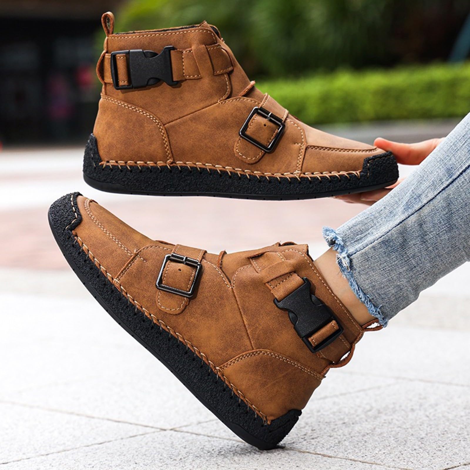 Scarpe da ginnastica da donna, in pelle, impermeabili, leggere, da