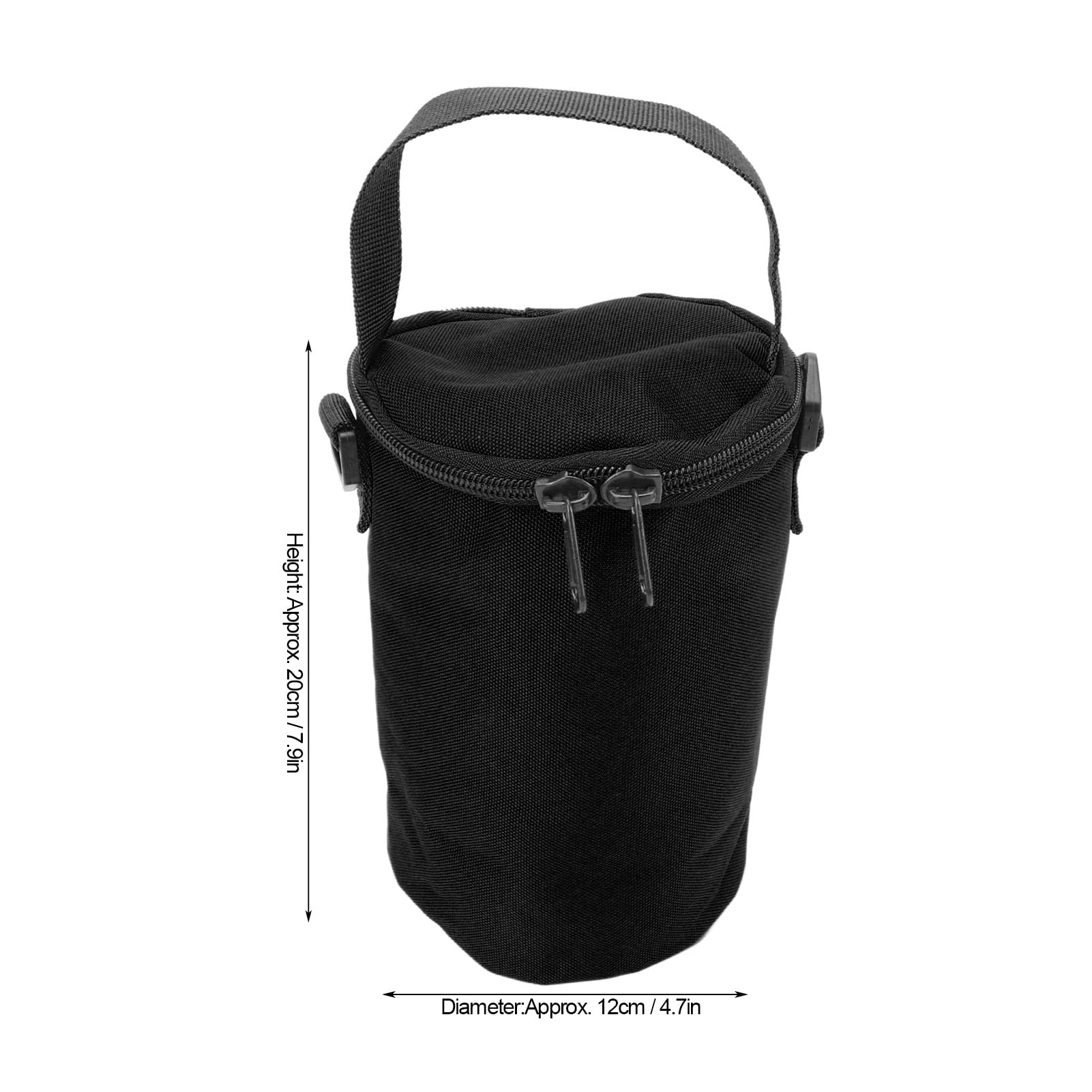 Multifunctional Outdoor Camping Gas Lamp Storage Bag, 1000D Nylon Cooking Gas Cylinder Cover Portable Camping Lantern Storage with Double Zip Handle and Shoulder Strap (Black)