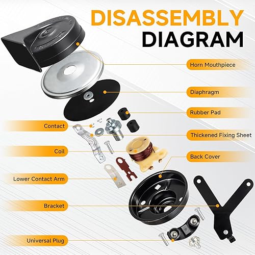 Vista 29 de FARBIN Bocina de coche compatible con Toyota/Lexus/Subaru 12V Bocinas automáticas impermeables con 1 a 2 tapones de bocina para Toyota