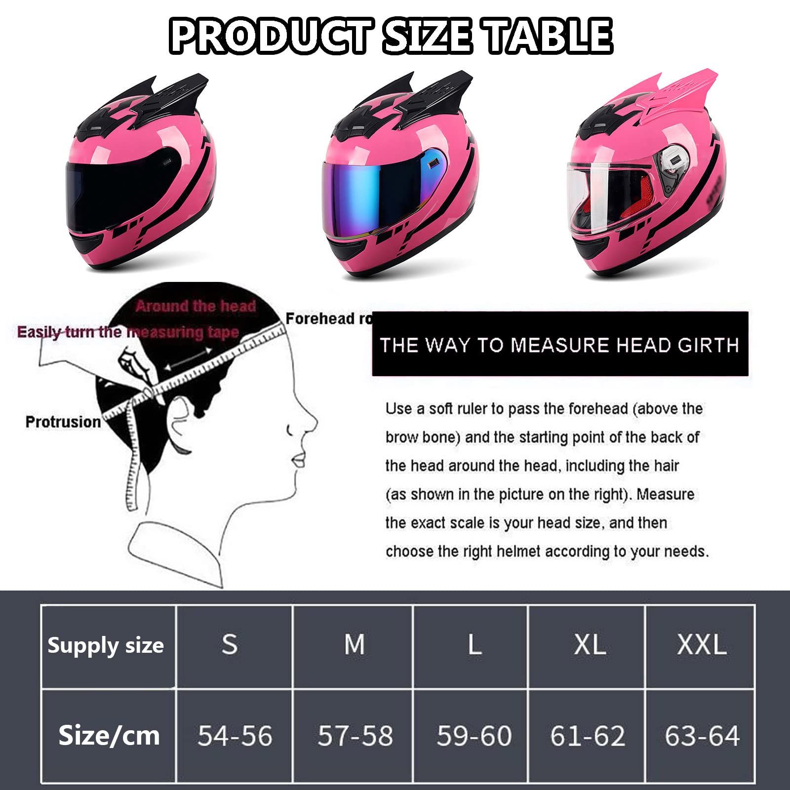 Casco de Motocicleta Personalizado para Adultos, Casco de Casco de Moto de Cara Completa Apropiadas con Casco de Motocicleta Todoterreno Aprobado para Todas Las Estaciones (54-64 cm)