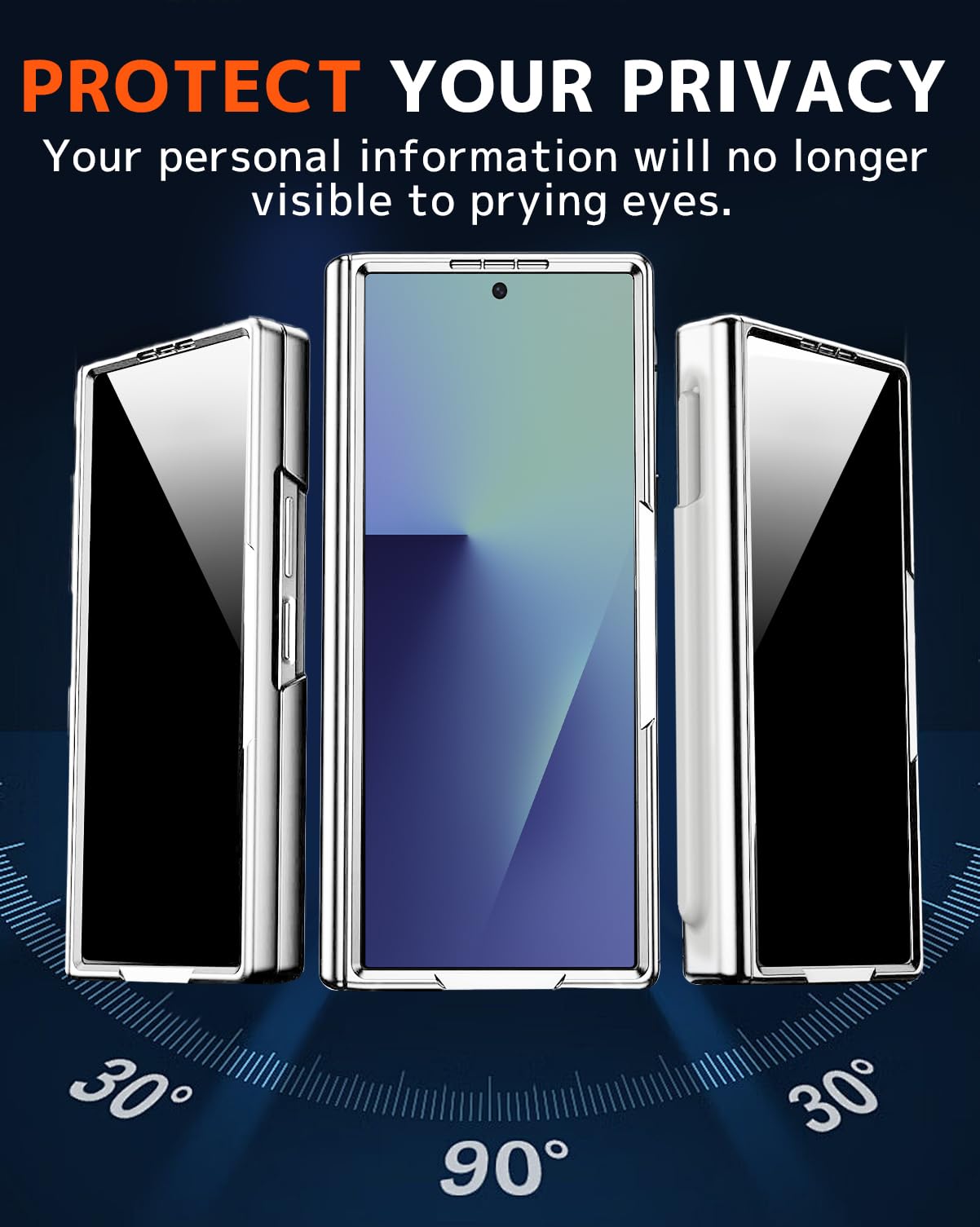 NINKI Do Samsung Galaxy Z Fold 7 Smukłe Etui z Ochroną Prywatności Ekranu i Podstawką, Etui na Telefon, Ochrona Zawiasów, Wbudowany Rysik i Uchwyt na S Pen, Ultracienkie, Odporne na Wstrząsy Etui
