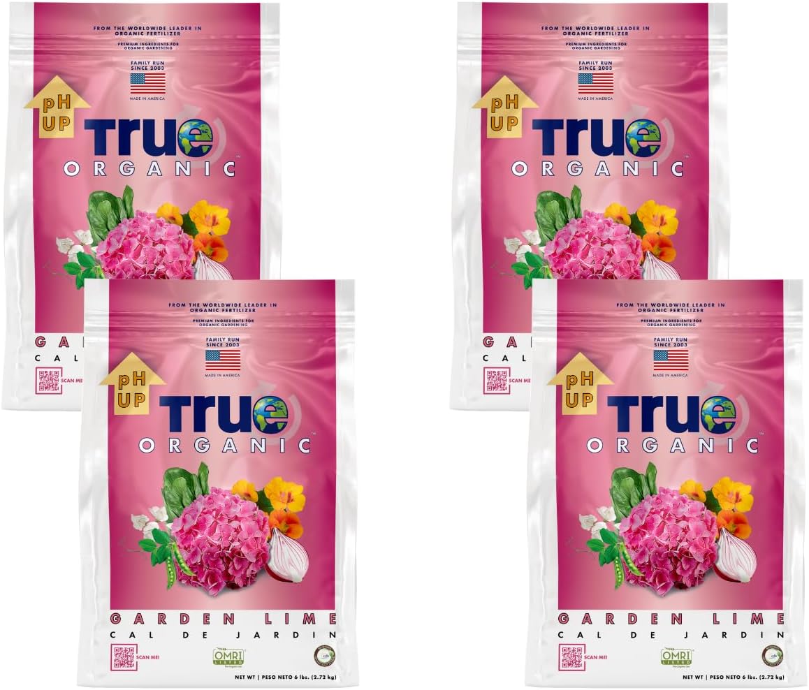 True Organic Soil Acidifier – Lowers Soil pH for Acid-Loving Plants – Ideal for Turning Hydrangeas Blue – 6lb Bag- Case of 4