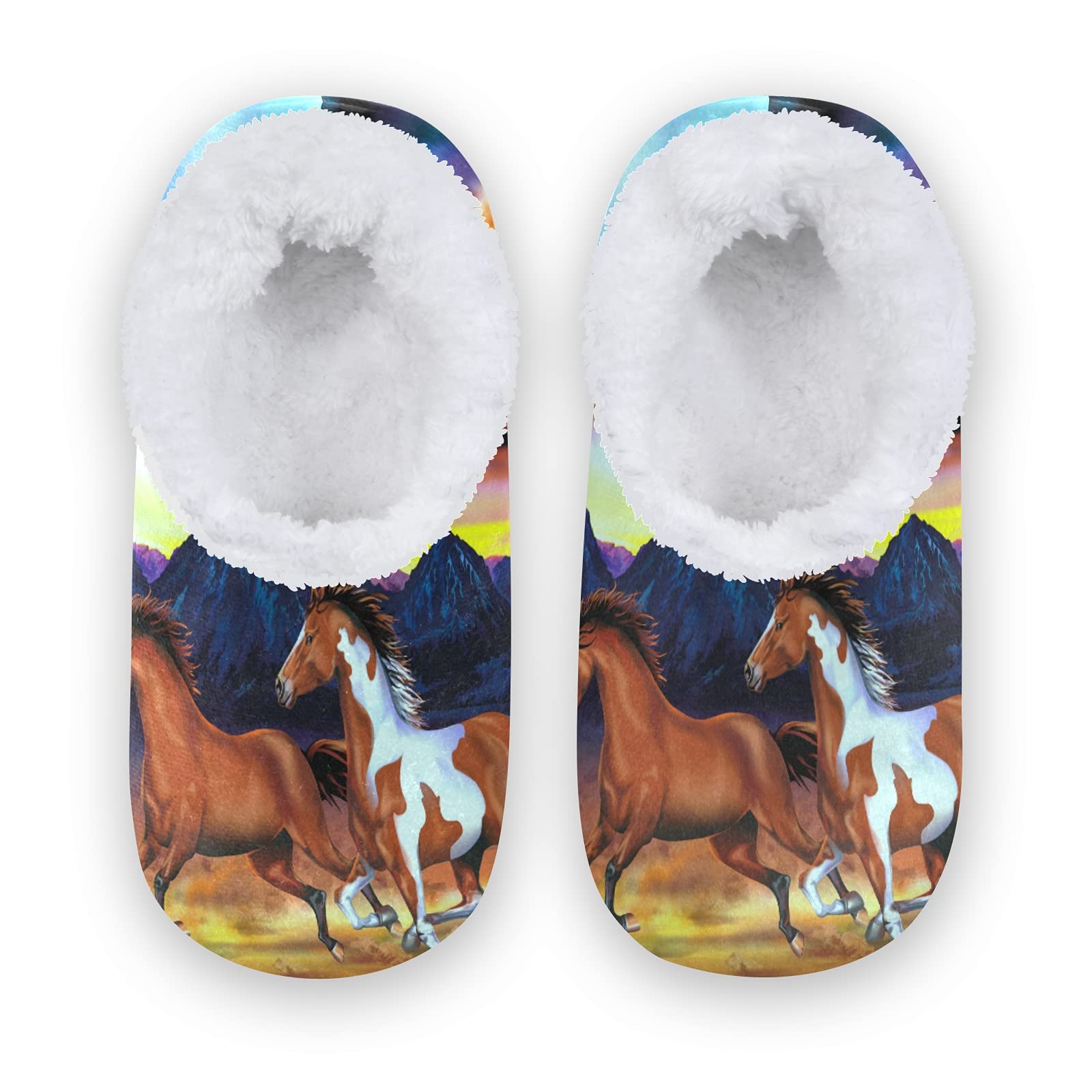 Puxuqu Kids House Slippers Wild Horses At The Sunset House