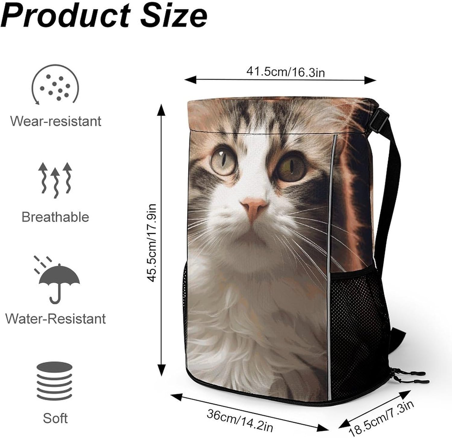 Fitness Drawstring Backpack Waterproof Gym Bag Cat Lightweight Dry And Wet Separation Swim Bag