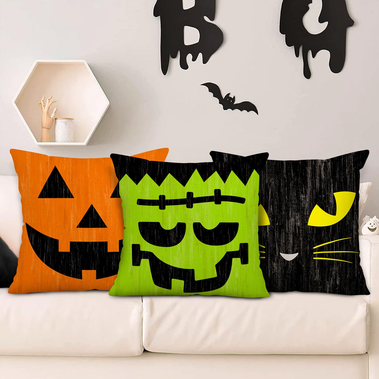 Amazon.co.jp: Whaline ハロウィンクッションカバー 18 x 18