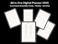 2025 Digital planner, All-in-One Digital Planner 2025, GoodNotes planner, iPad planner, Notability planner, Digital calendar: Planner (English Edition)