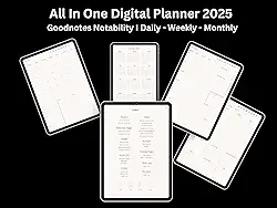 2025 Digital planner, All-in-One Digital Planner 2025, GoodNotes planner, iPad planner, Notability planner, Digital calendar: Planner (English Edition)
