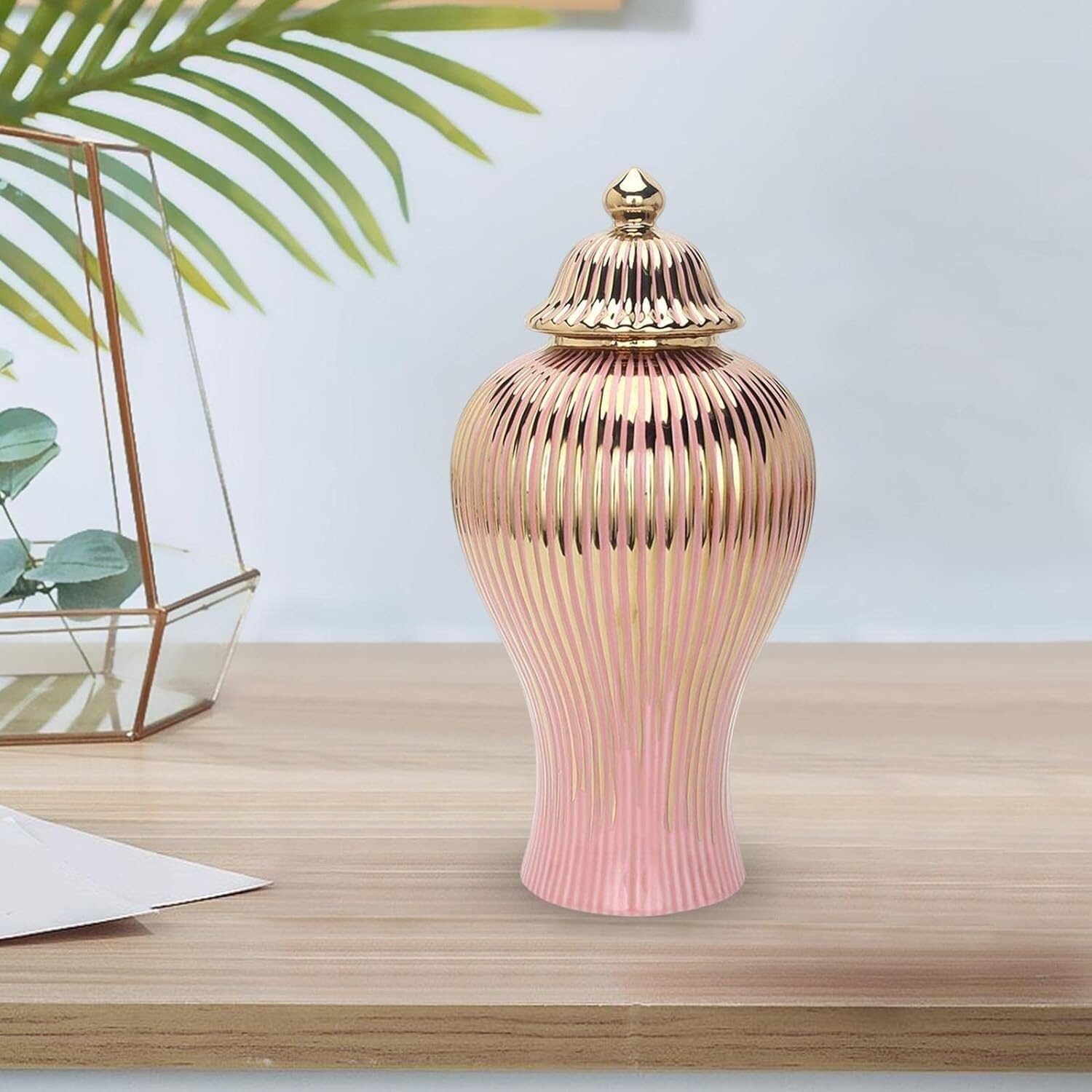 Jarrón de cerámica para exhibición de flores, almacenamiento decorativo de porcelana para el hogar y la oficina