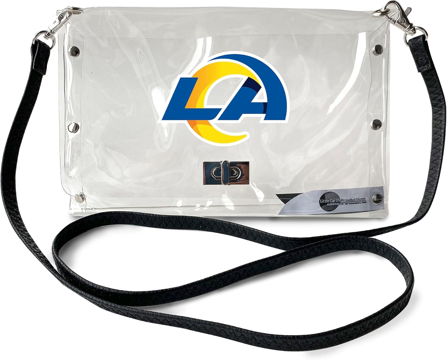 Littlearth womens NFL Clear Envelope Purse With Black Fashion Strap