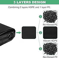 Vista 3 de MYFAMIREA Revestimiento de estanque de 25 x 30 pies, revestimiento de estanque preformado de polietileno de 1.102 in con 22 ojales de borde