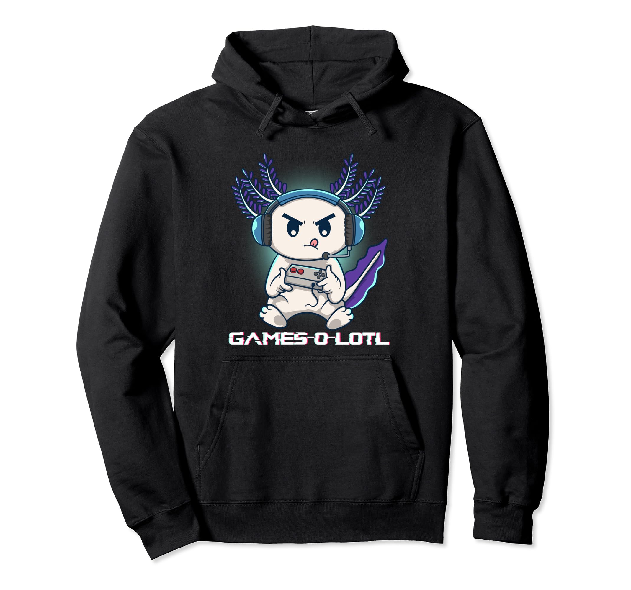 Axolotl Playing Console Video Games Gamesolotl Gaming Pullover Hoodie