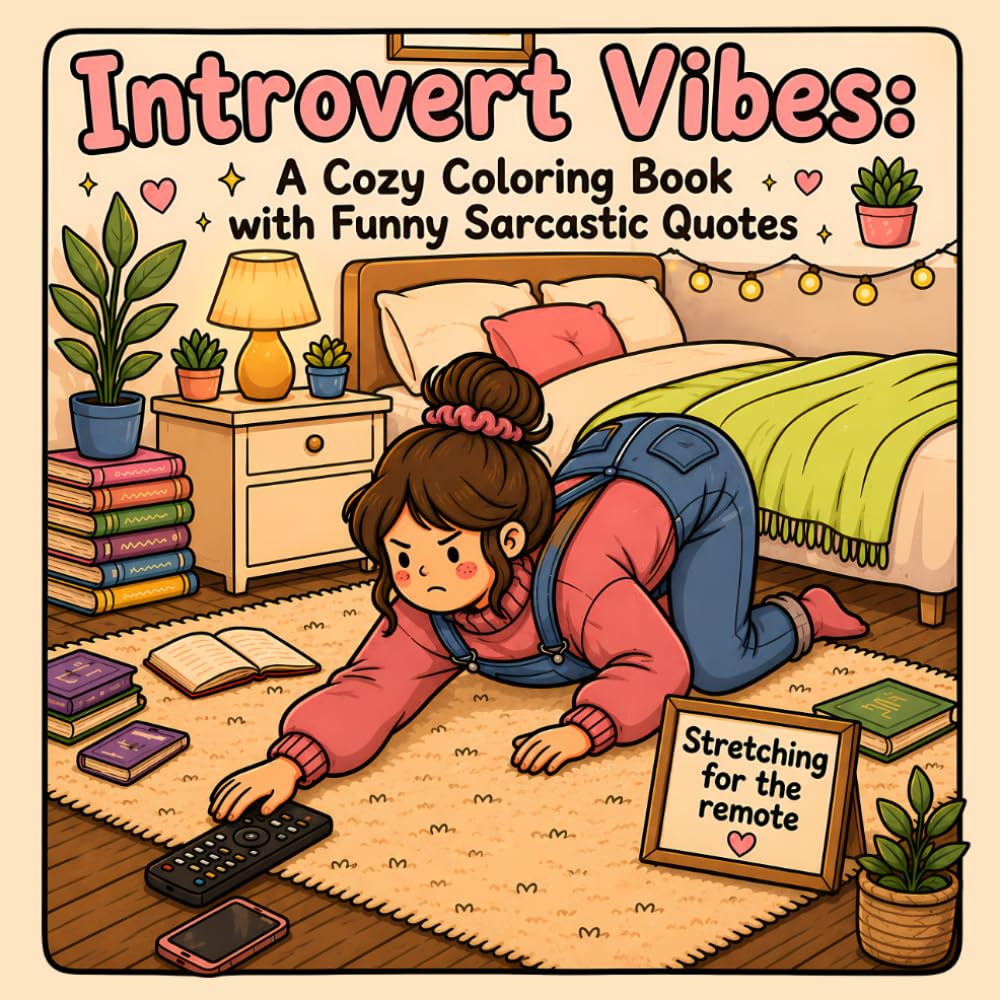 Introvert Vibes: A Cozy Coloring Book with Funny Sarcastic Quotes and Introvert Humor for Adults and Quiet People