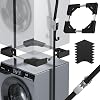 Washer Dryer Stacking Kit, Universal Stacking Kit for Washer and Dryer, Adjustable Frame for 45~68cm Stackable Washer and Dryer Stacking with Ratchet Strap Black