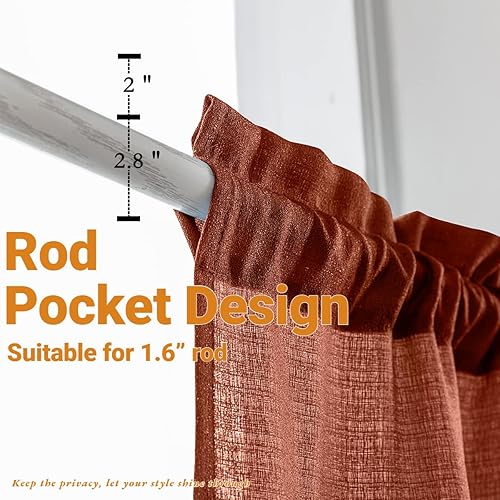 Miniatura 28 de Yancorp Khaki Kitchen Tier Curtains - 36 Inch Linen Textured Short Farmhouse Cafe Curtains for Small Windows in Bathroom or Laundry Room