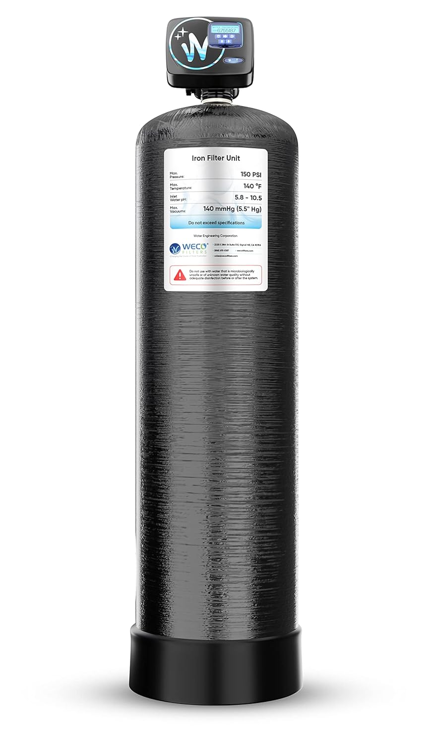 WECO Whole House Self-Cleaning Water Filter with Katalox Light for Iron Manganese Hydrogen Sulfide Reduction - Made in