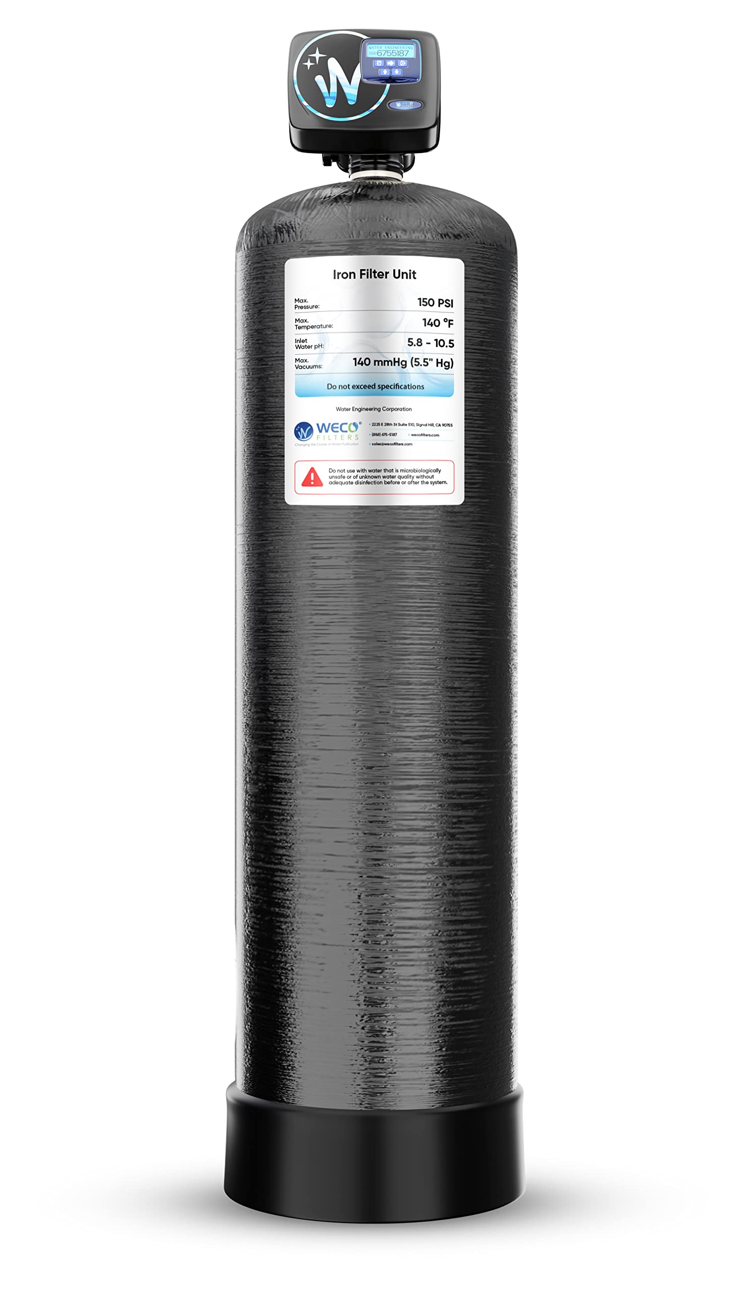 WECO Whole House Self-Cleaning Water Filter with Katalox Light for Iron Manganese Hydrogen Sulfide Reduction - Made in