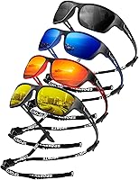 Vista 27 de KALIYADI Gafas de sol polarizadas para hombre, gafas de sol deportivas para conducir, ciclismo, pesca, con protección UV