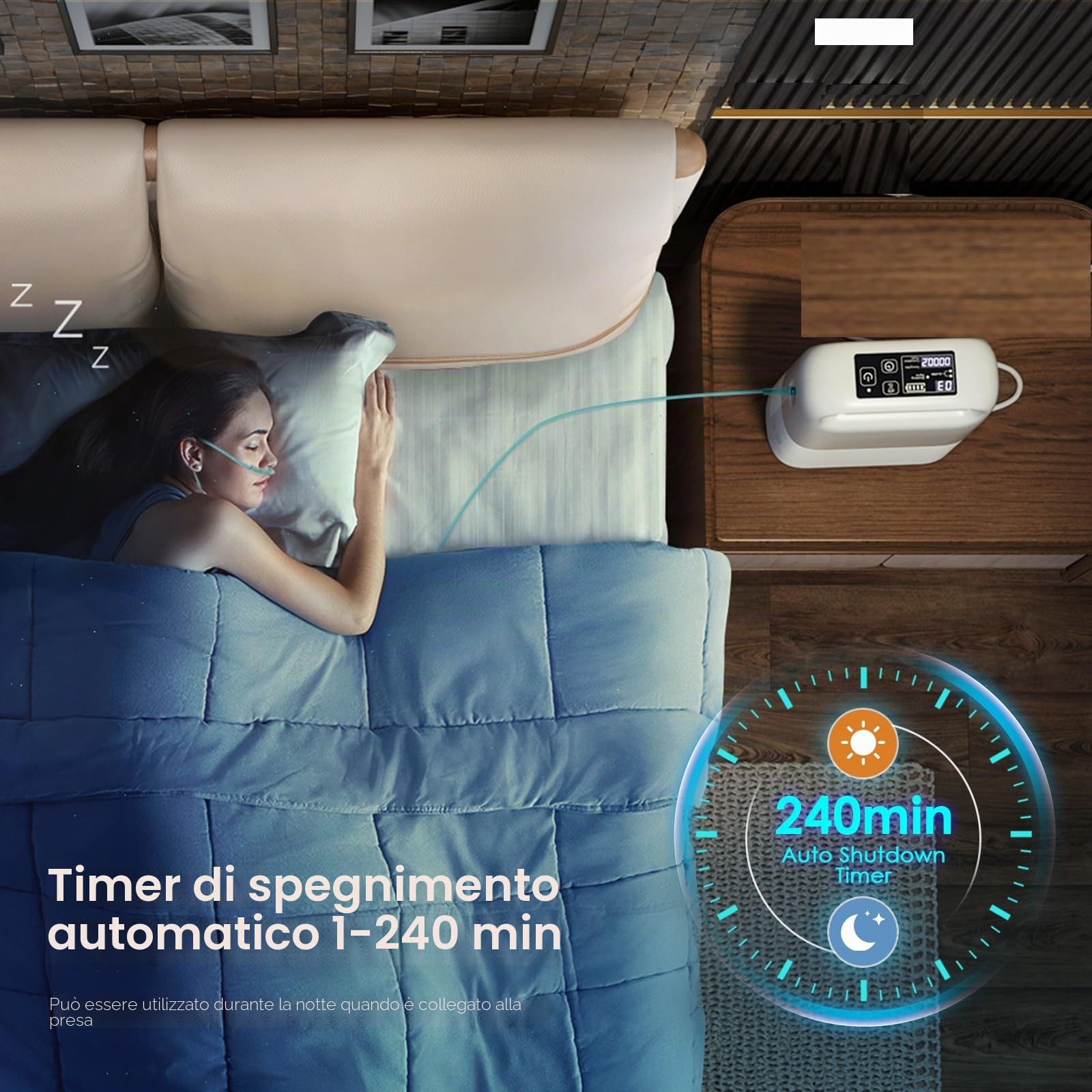 Concentratore di ossigeno portatile, concentratore di ossigeno mobile, 1-5 l/min, concentrazione del 93%, concentrazione di ossigeno, per viaggi e viaggi (con grande batteria rimovibile)