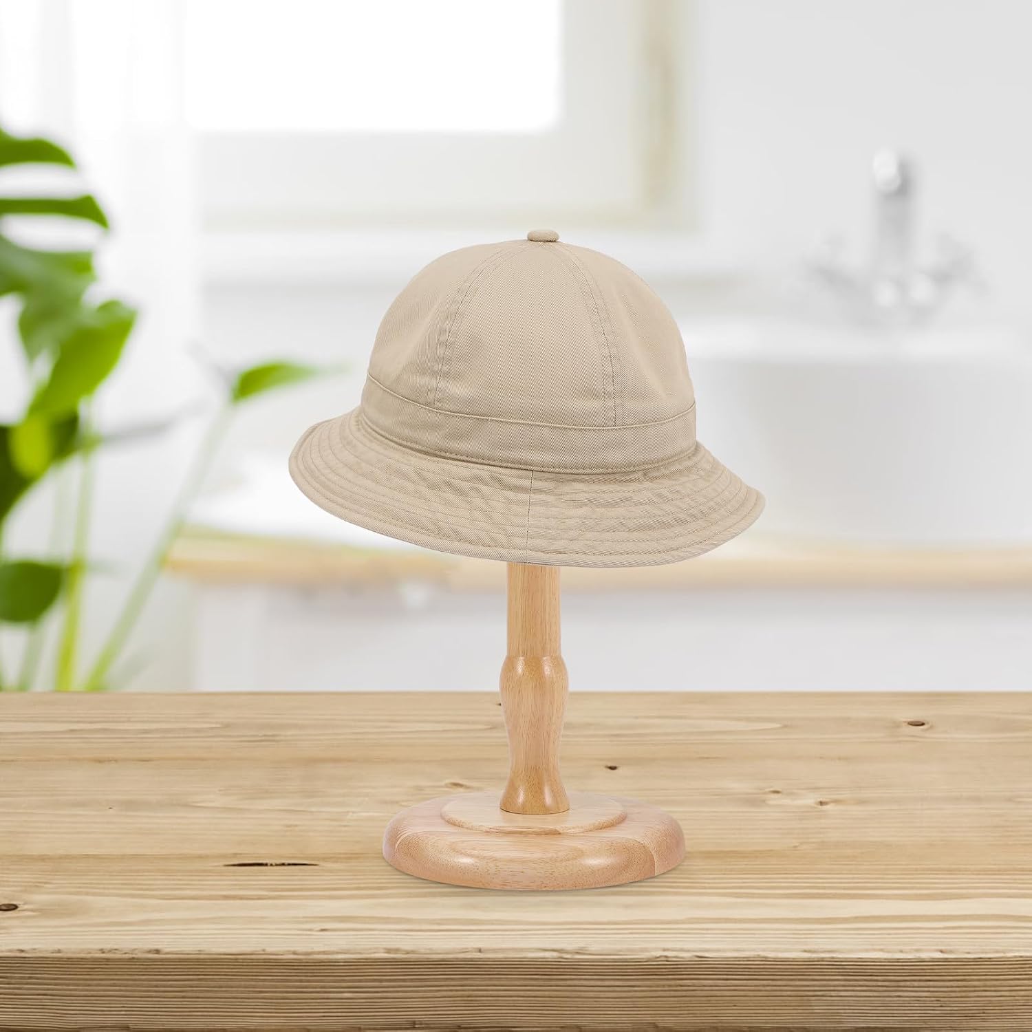 Homoyoyo Wooden Dome Shaped Wig Display Holder and Hat Rack Stand Large Desktop Hat Storage Organizer for Home Closet Display