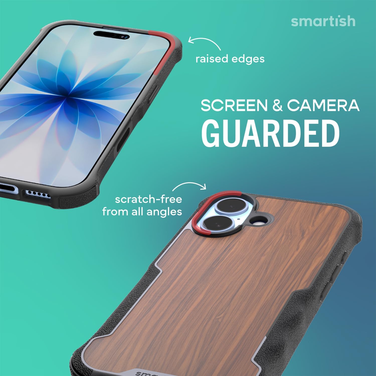 Smartish® iPhone 17 MagSafe Case - Gripzilla Protective Magnetic Case for Men [Rugged + Tough] Military Grade Heavy Duty Grip Armor - Drop Tested for iPhone 17 - Walnut Woods