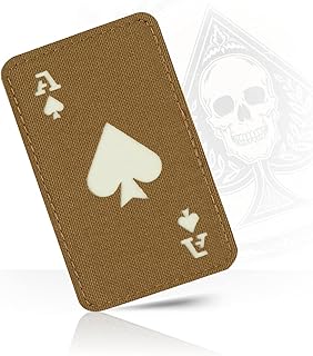 M-Tac Tactical Morale Patch for Military Gear - Ace of Spades Patch Death Card - Army Patches for Clothes, Jackets, Backpacks, Hats - Combat Hook and Loop Patches (Coyote/GITD)