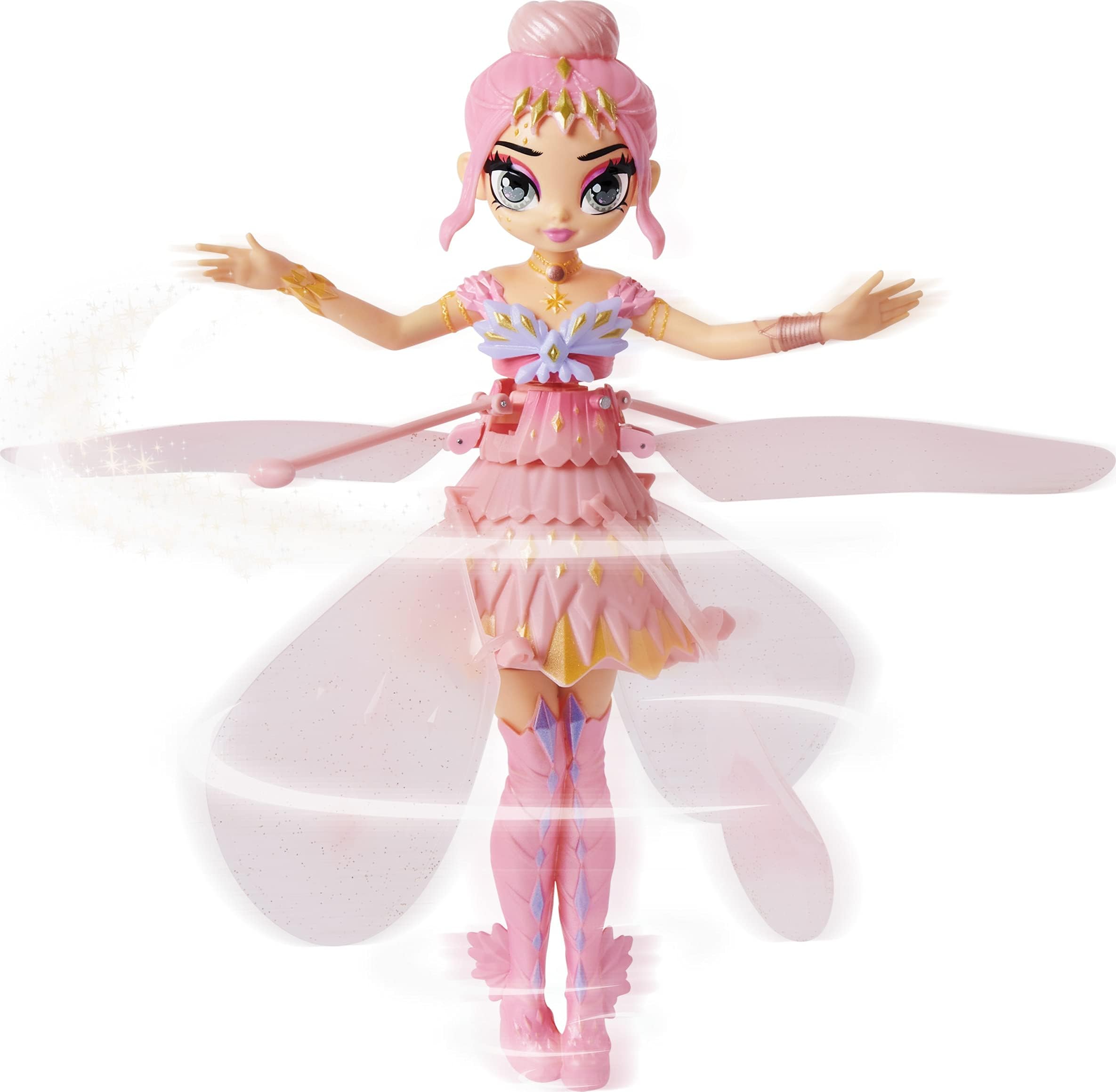 HatchimalsPixies, Crystal Flyers Pink Magical Flying Pixie Toy, Girl Toys, Girls Gifts for Ages 6 and up
