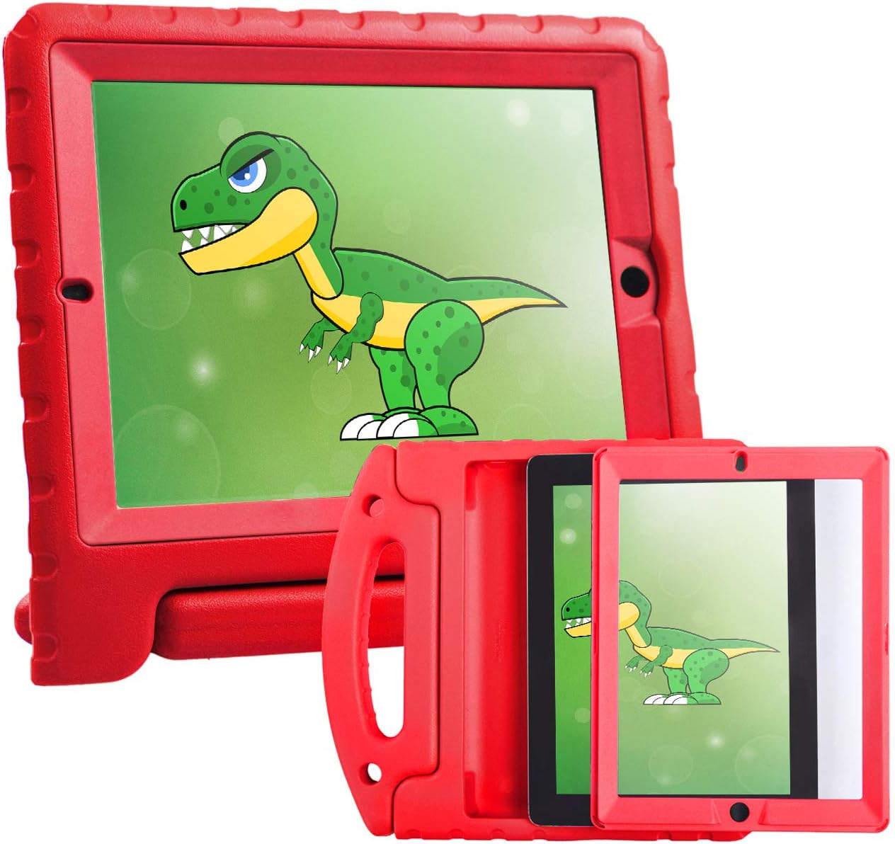 HDE Case for iPad 2 3 4 Kids Shockproof Bumper Hard Cover Handle Stand with Built in Screen Protector for Apple iPad 2nd 3rd 4th Generation (Red)