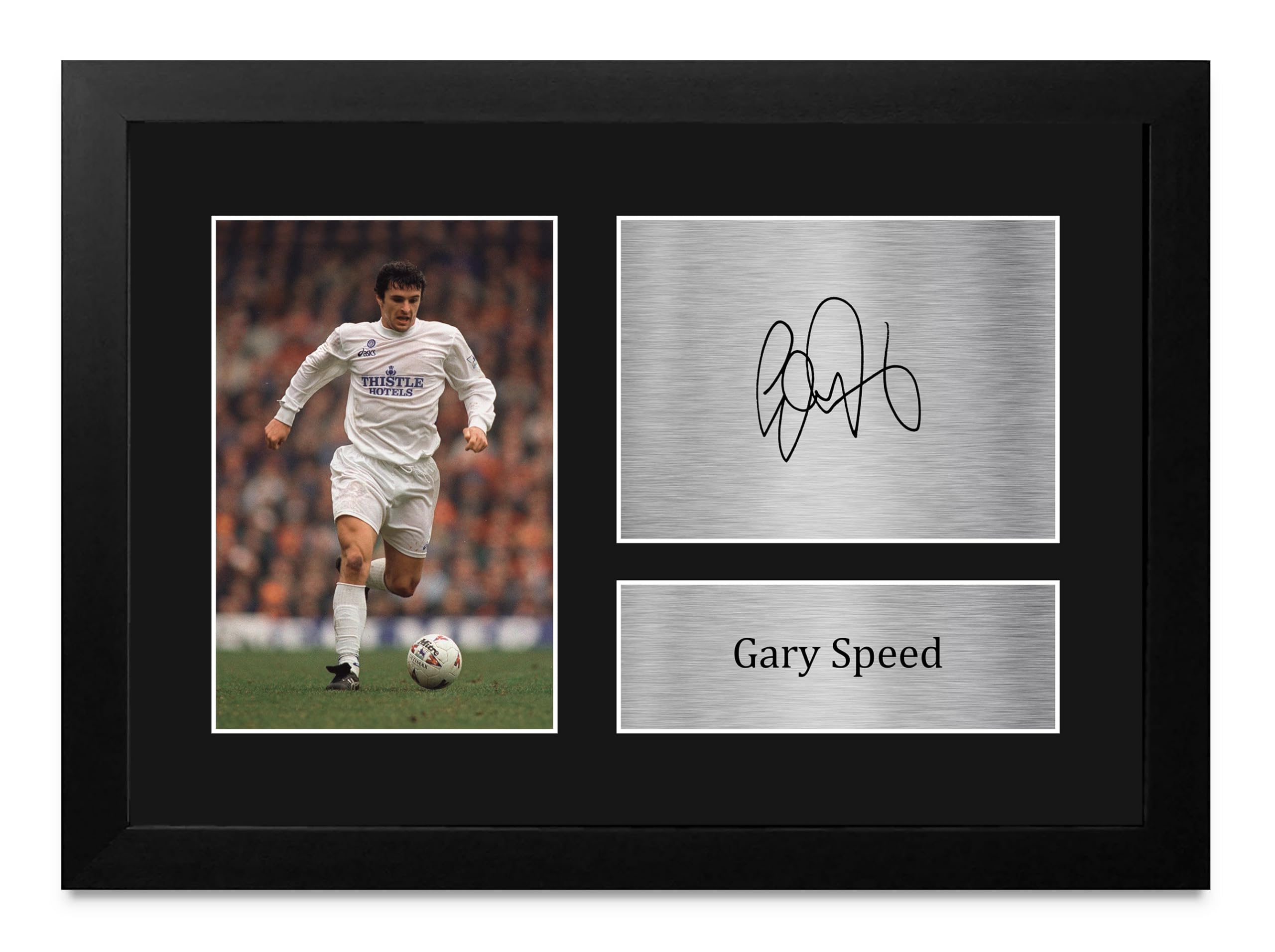 HWC Trading Gary Speed Gifts Printed Signed Autograph Picture for Football Fans and Supporters - A4 Framed