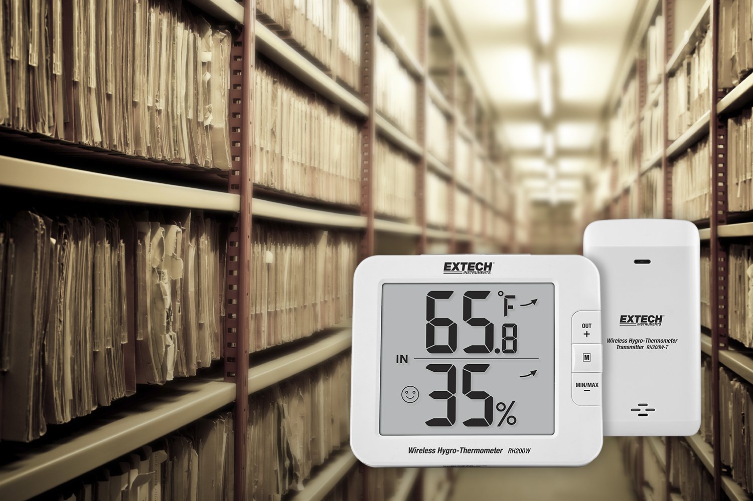 Extech RH200W Drahtloses Hygro-Thermometer für den Innen- und Außenbereich