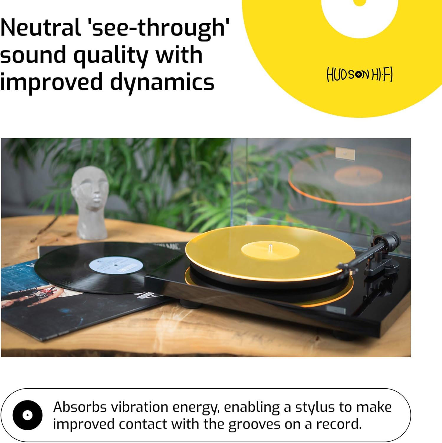 Bеѕt Sеllеr Acrylic Turntable Mat - YellowLit - LP Slipmat