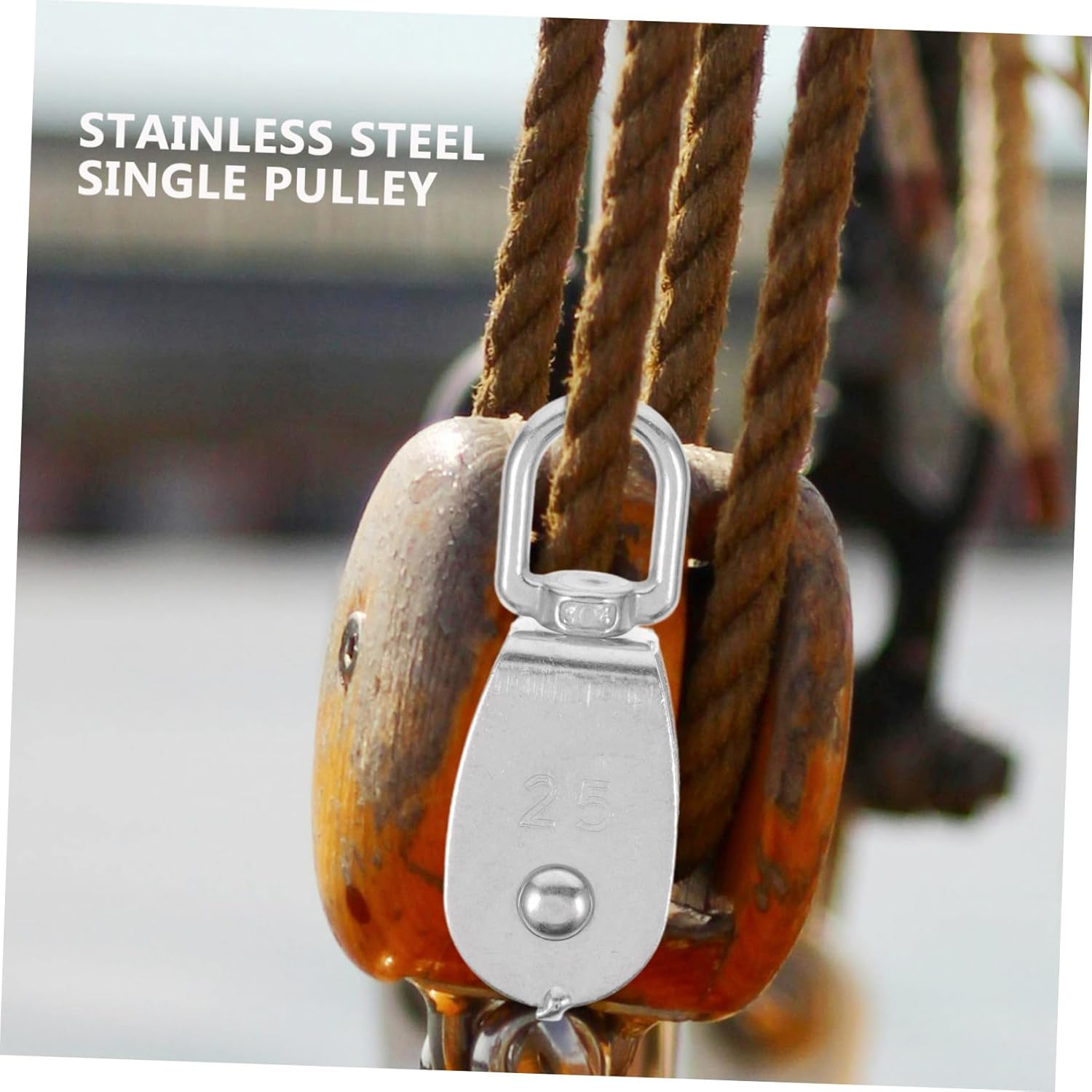 VALICLUD 4Pcs Stainless Steel Heavy Duty U Shaped Single Pulley System for Lifting Smooth Operation Mechanical Pulley for Rigging and DIY Projects and Versatile Cable Pulley