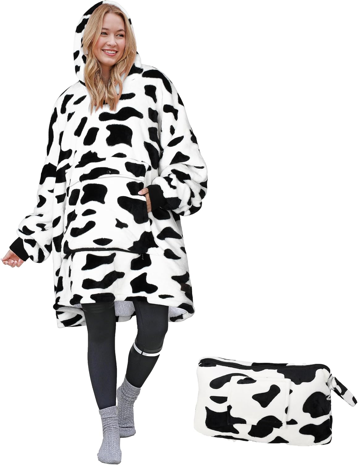 Catalonia Oversized Blanket Hoodie Sweatshirt, Wearable Sherpa Blanket Pullover, Gift for Her