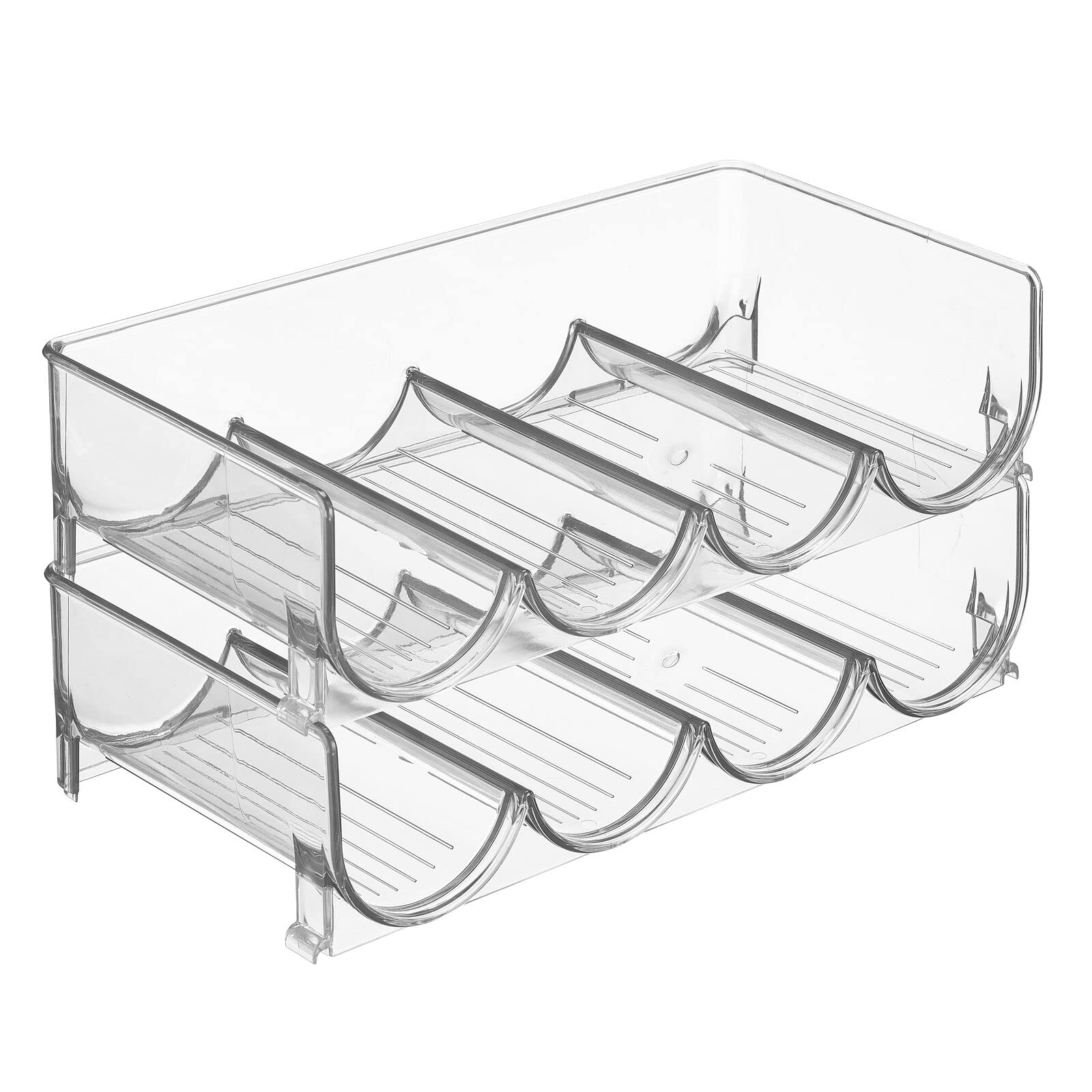 mDesign Plastic FreeStanding Stackable Bottle Storage Rack, for