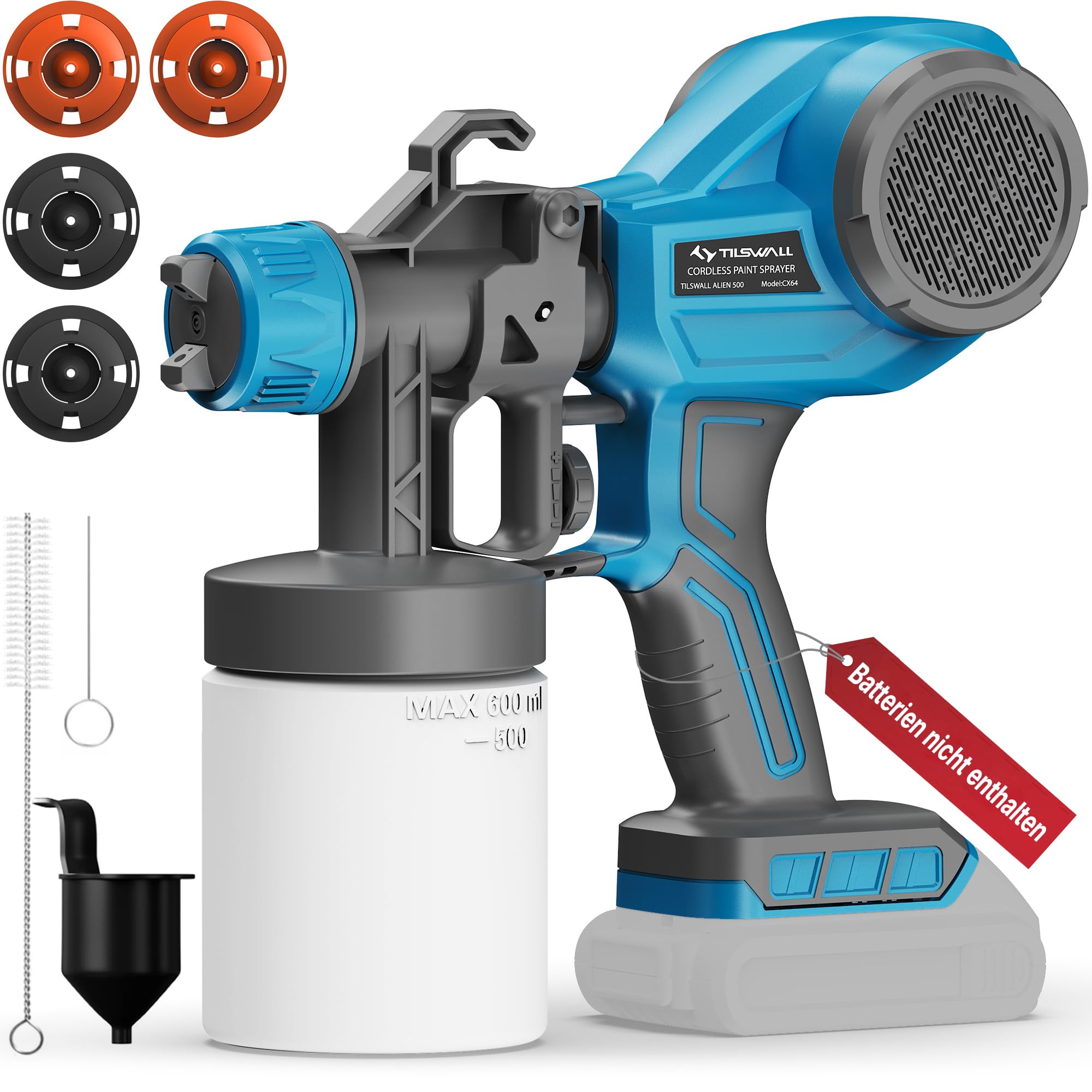 Tilswall Système de pulvérisation de peinture Alien500 sans fil pour Makita 18 V (sans batterie)
