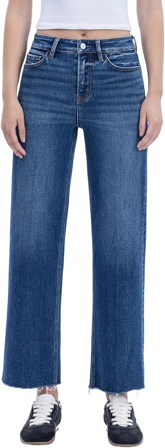 Flying Monkey Women's High Rise Wide Leg Jeans