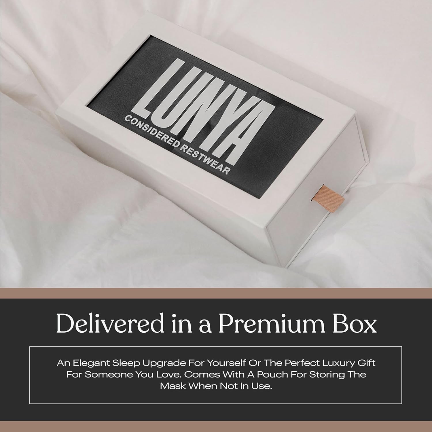 Lunya Weighted Silk Sleep Mask – Mulberry Silk Eye Cover with Cooling Glass Beads, Noise-Reducing Fit, Washable Fabric, and Travel Pouch – Sleeping Mask for Men and Women - Meditative Grey – Large - Image 6