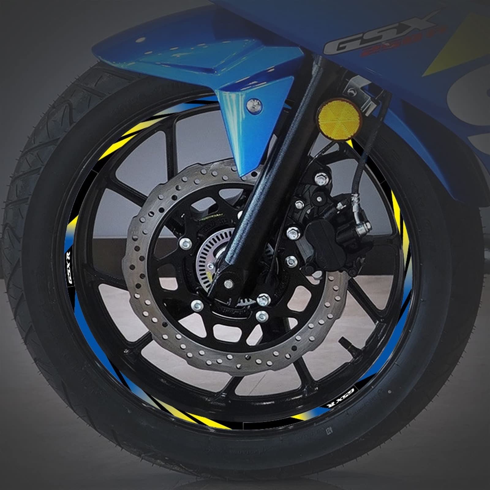Pegatina Buje Motocicleta Llanta Rueda, Cinta Adhesiva, Conjunto Delantero Trasero para Yamaha R1 Resistente arañazos(Color7)